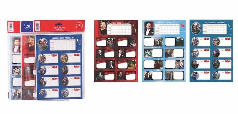 Keskin Color Atatürk Okul Etiketi Ders Programlı 3 Lü 220131-99