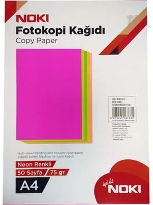 Noki A4 75 Gr Neon 5 Renk Kağıt 50 Li 89107