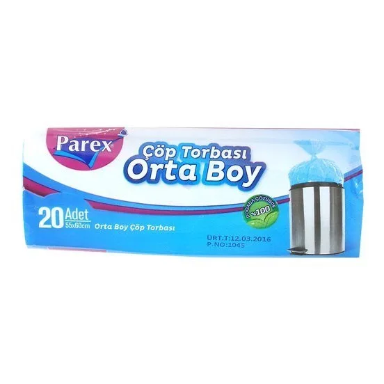 Parex 55x60 Cm Güçlü Çöp Poşeti Orta Boy 15"li 1909367