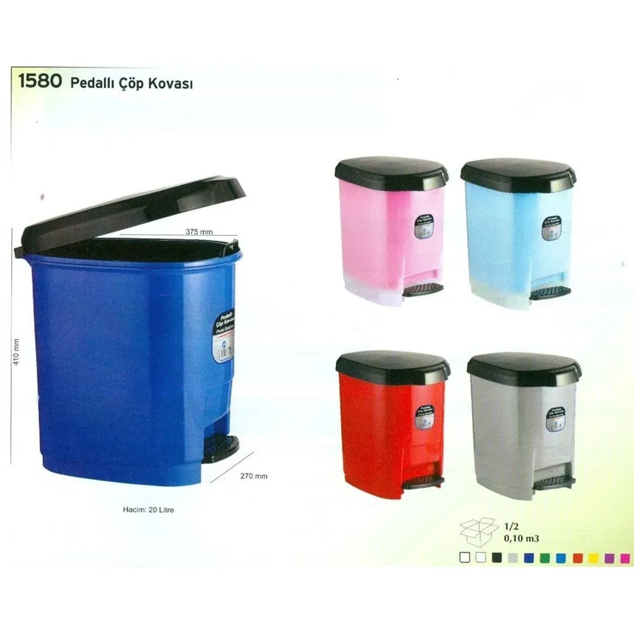 Ark 20lt Pedallı Çöp Kovası 1580