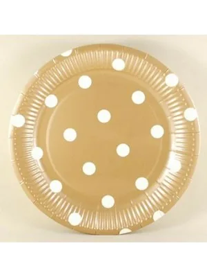 Nedi 23 Cm Karton Tabak Puantiyeli 10 Lu Altın Tkt11017