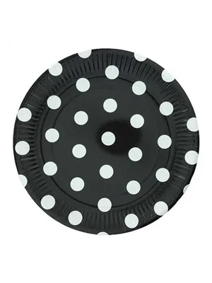 Nedi 23 Cm Karton Tabak Puantiyeli 10 Lu Siyah Tkt11015