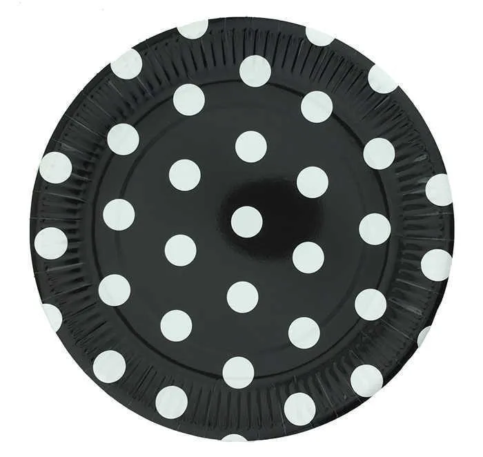 Nedi 23 Cm Karton Tabak Puantiyeli 10 Lu Siyah Tkt11015