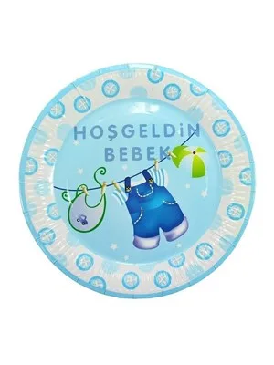 Nedi 23 Cm Karton Tabak 10 Lu Hoşgeldin Bebek Mavi Tkt7101