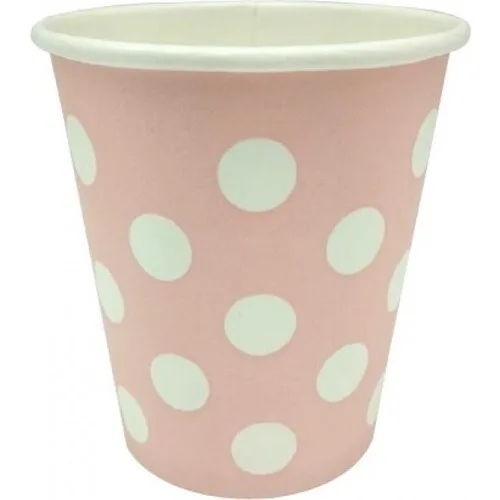Nedi Karton Bardak 10 Lu Puantiyeli Pembe Tkb11043