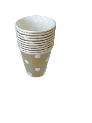 Nedi Karton Bardak 10 Lu Puantiyeli Altın Tkb11038