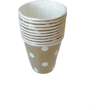 Nedi Karton Bardak 10 Lu Puantiyeli Altın Tkb11038