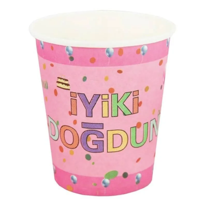 Nedi Karton Bardak 10 Lu İyiki Doğdun Pembe Tkb8202