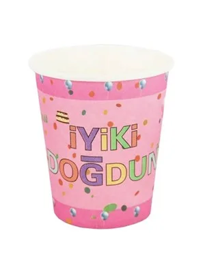 Nedi Karton Bardak 10 Lu İyiki Doğdun Pembe Tkb8202