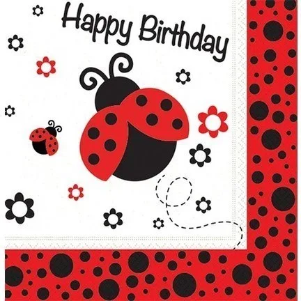 Nedi Peçete 20 Li Happy Bırthday Uğur Böceği