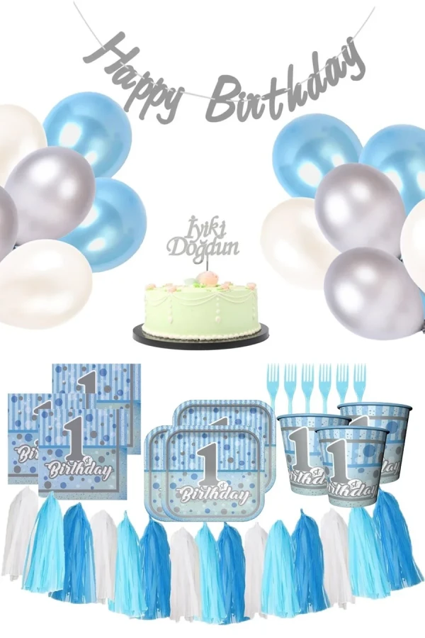 Nedi Peçete 20 Li Doğum Günü Balonlu+kız Erkek Bebek 05912