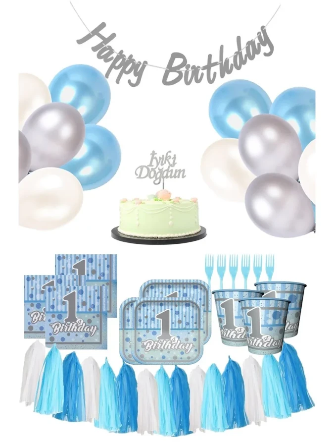 Nedi Peçete 20 Li Doğum Günü Balonlu+kız Erkek Bebek 05912