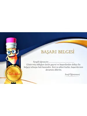 Odak A5 Başarı Belgesi Okul Belgesi
