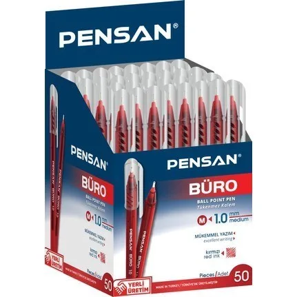 Pensan 2270 1.0 Mm Büro Tükenmez Kalem Kırmızı