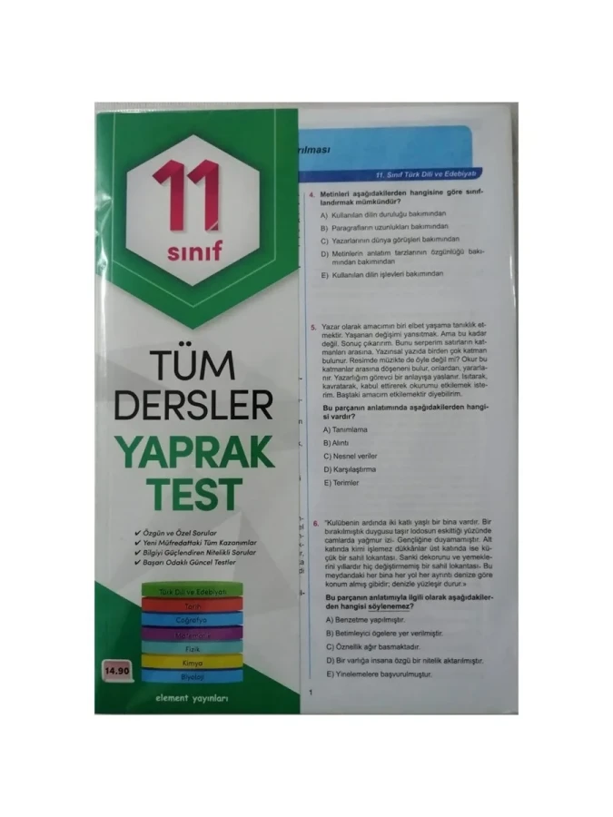 Element Yay.-11.sınıf Tüm Dersler Yaprak Test 2425