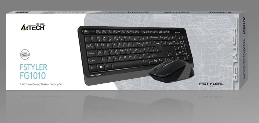 A4 Tech Fg1010 2.4g Q Fn-mm Klavye+optik Mouse Gri-siyah