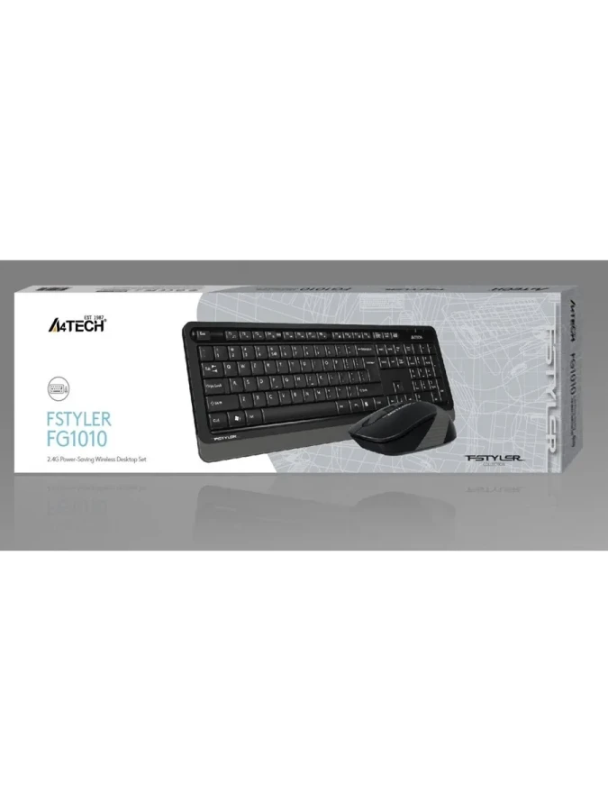 A4 Tech Fg1010 2.4g Q Fn-mm Klavye+optik Mouse Gri-siyah