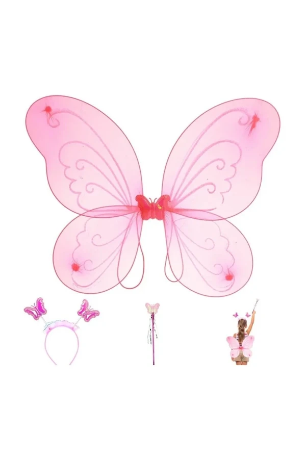 Nedi Kanat Takım Kelebek Pembe (kanat-taç-asa) 0182p