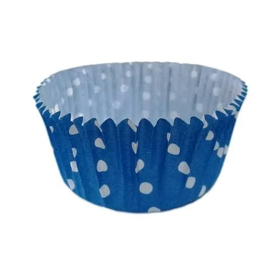 Nedi 40x60 Kağıt Cup Kek Kalıbı 50"li Kapsül No:4 Puantiyeli Mavi 11880