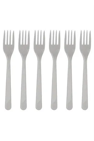 Nedi Plastik Çatal 25"li Gümüş 70516\30087