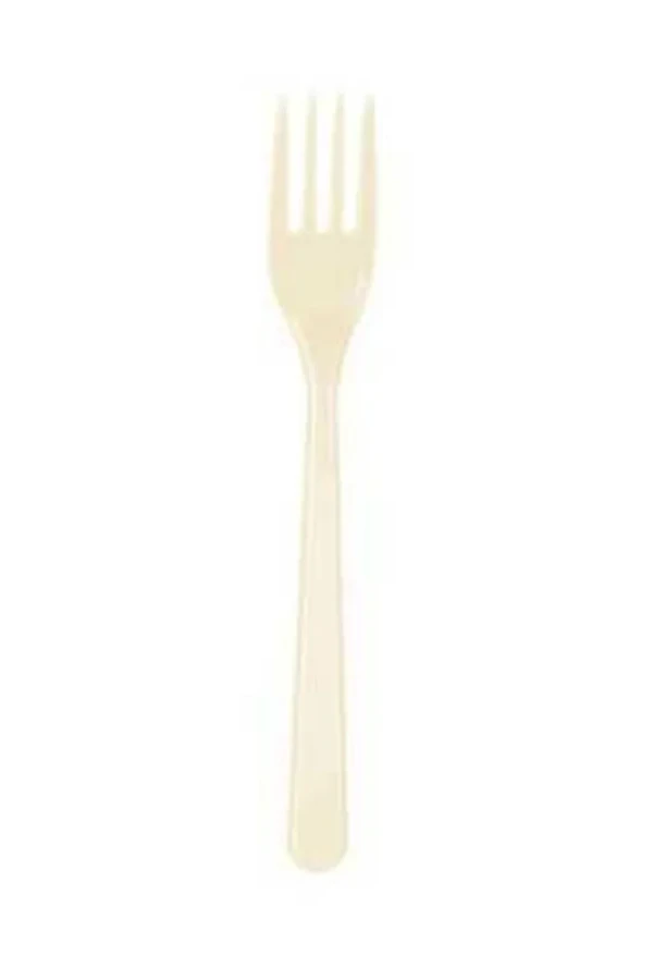 Nedi Plastik Çatal 25"li Krem 74324