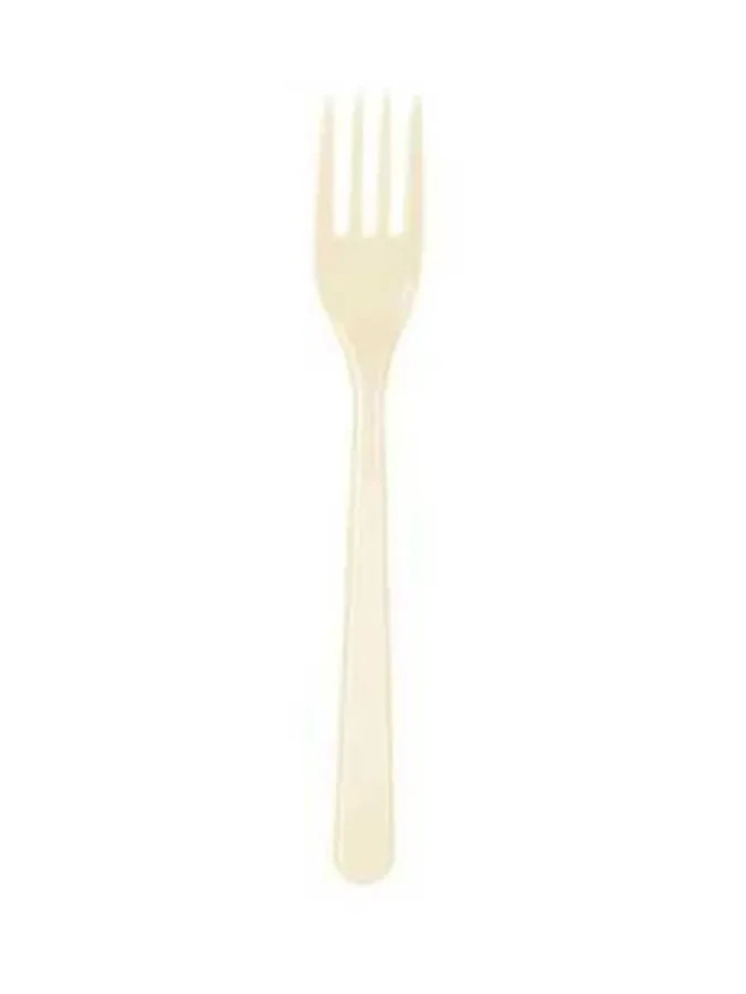 Nedi Plastik Çatal 25"li Krem 74324