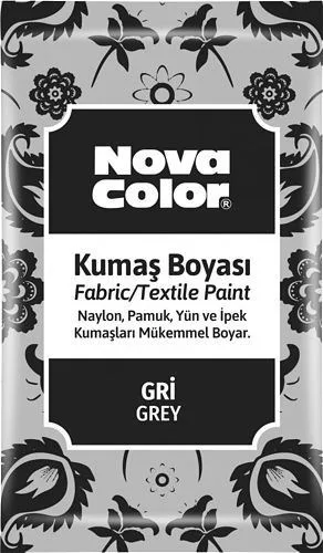 Nova Color 12 Gr Toz Kumaş Boyası Gri Nc-908