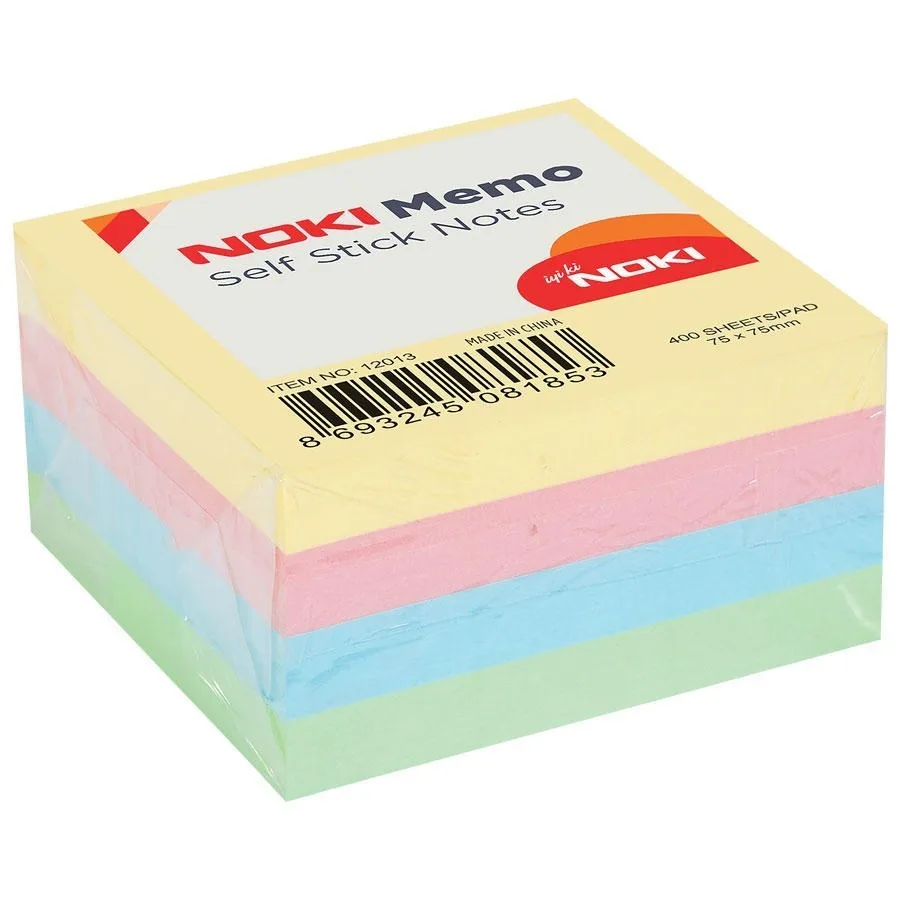 Noki Memo 75x75 Yapışkanlı Not Kağıdı Pastel Renkler 12013