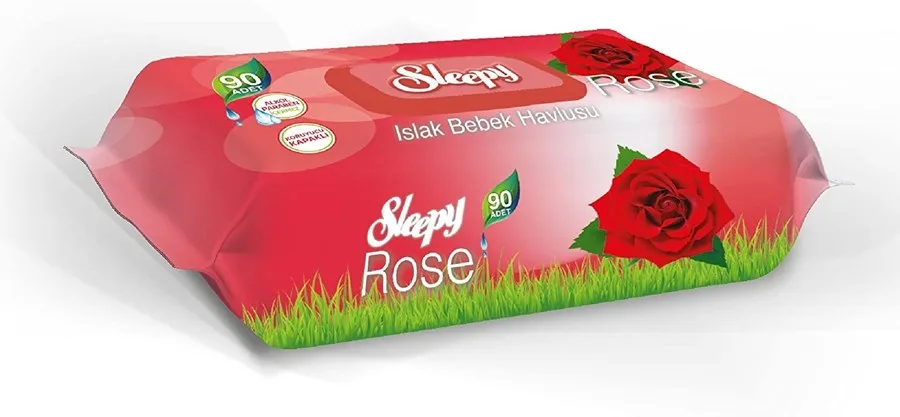 Sleepy Gül Islak Mendil 90"lı