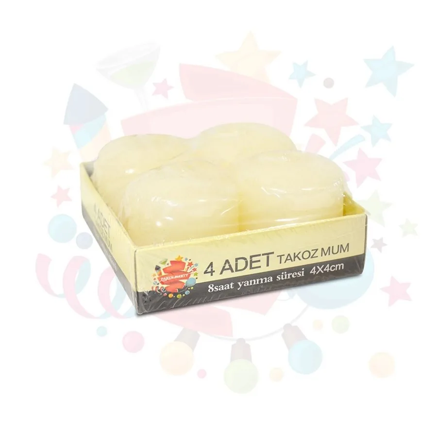 Nedi 4x4 Cm Takoz Mum 4"lü Krem 11384