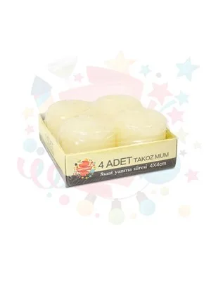 Nedi 4x4 Cm Takoz Mum 4"lü Krem 11384