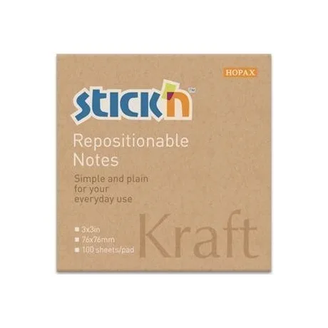 Hopax 76x76 Kraft Yapışkanlı Not Kağıdı 100"lü 21639