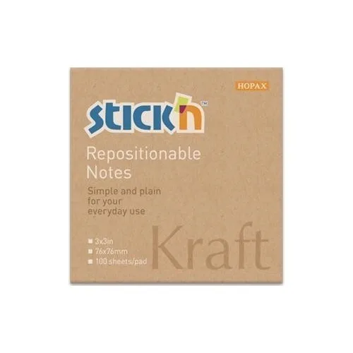 Hopax 76x51 Kraft Yapışkanlı Not Kağıdı 100"lü 21638