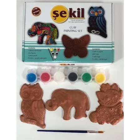 Şekil Kil Boyama Seti 3"lü Skl3st
