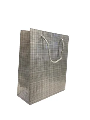 Nedi 21x26x9 Cm İp Saplı Selofanlı Karton Çanta Gümüş 11948