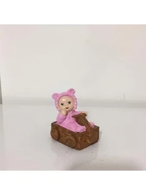 Sükseli Teraryum Objesi Arabalı Pembe Bebek A59014