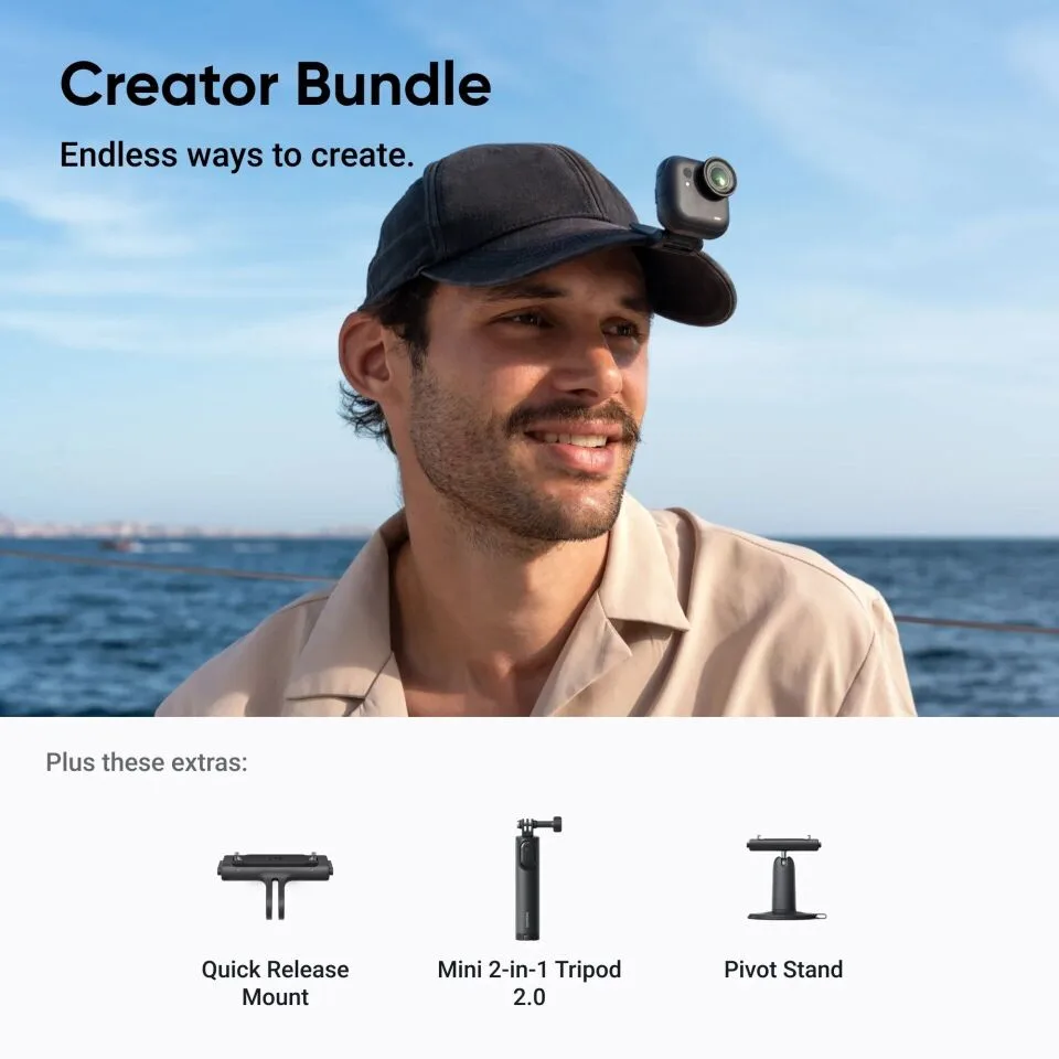 Insta360 Go Ultra Beyaz Aksiyon Kamerası - Creator Kit