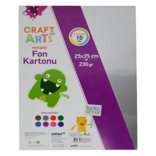 Craft&arts 25x35 230 Gr Metalik Fon Kartonu 10 Renk Uca-400-kar1