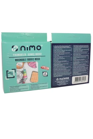 Nimo Yıkanabilir Kumaş Desenli Unisex Çocuk Maskesi 2'li