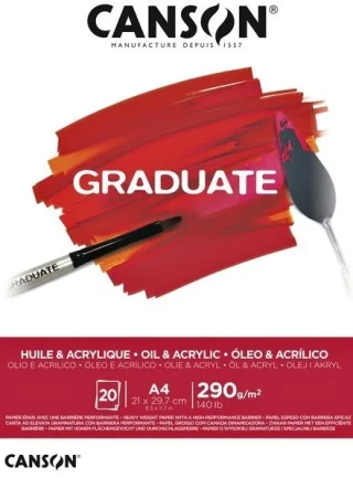 Canson Graduate A4 290 Gr 20sy Yağlı Boya ve Akrilik Çizim Sketch Defter Cangrad 400127673