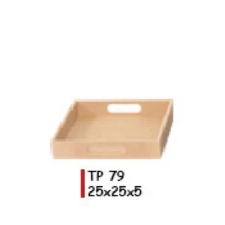 Aka Ahşap 25x25x5 Kare Tepsi Tp 79