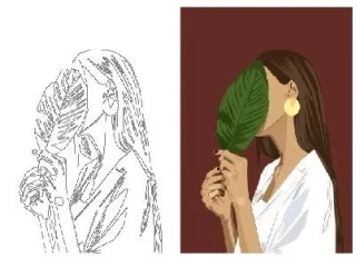 Aka Sanat 35x50 Çizilmiş Tuval Yaprak Mdr3550001