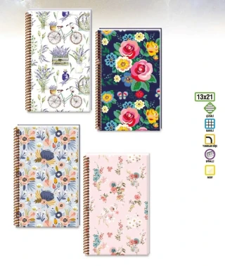 Keskin Color Tulipas 13x21 Cm Sert Kapak Spiralli Defter Çizgili 80 Yp 410551-99-03