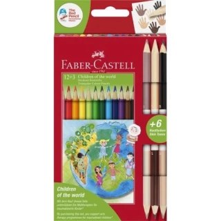 Faber Castell Üçgen Kuruboya Kalemi 12 Renk+3 Ten Rengi 517201744000