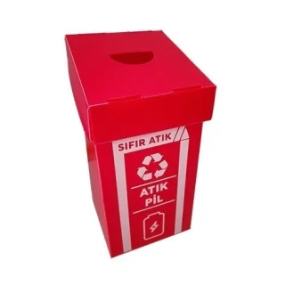 Üçgen 50x45x22.5 Cm Geri Dönüşüm Atık Pil Kutusu 9001