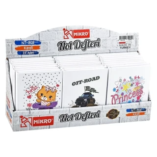 Mikro 10.5x14 Cm 80 Yaprak Kareli Sert Kapak Not Defteri Nt-202