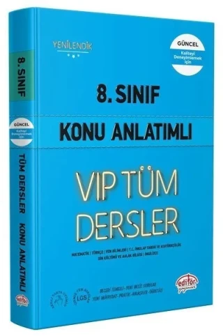 Editör Yay.-8.sınıf Vip Tüm Dersler Konu Anlatımlı 2122