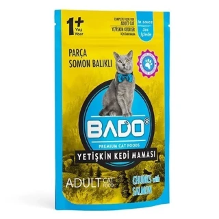 Bado 85 Gr Somon Balıklı Yetişkin Kedi Maması Yaş