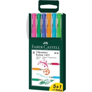 Faber Castell 1425 Tükenmez Kalem Ailesi 5+1 Renkli 142557