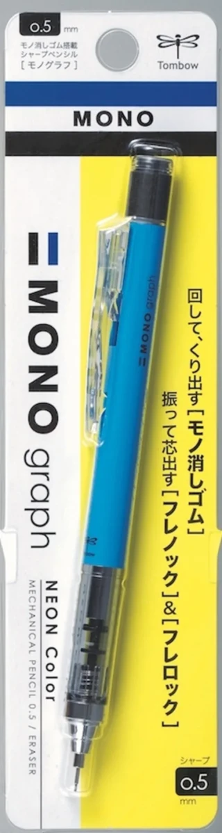 Tombow Mono Graph 0.5 Mm Shake Mekanik Versatil Kalem Neon Blue Dpa-134b Blisterli